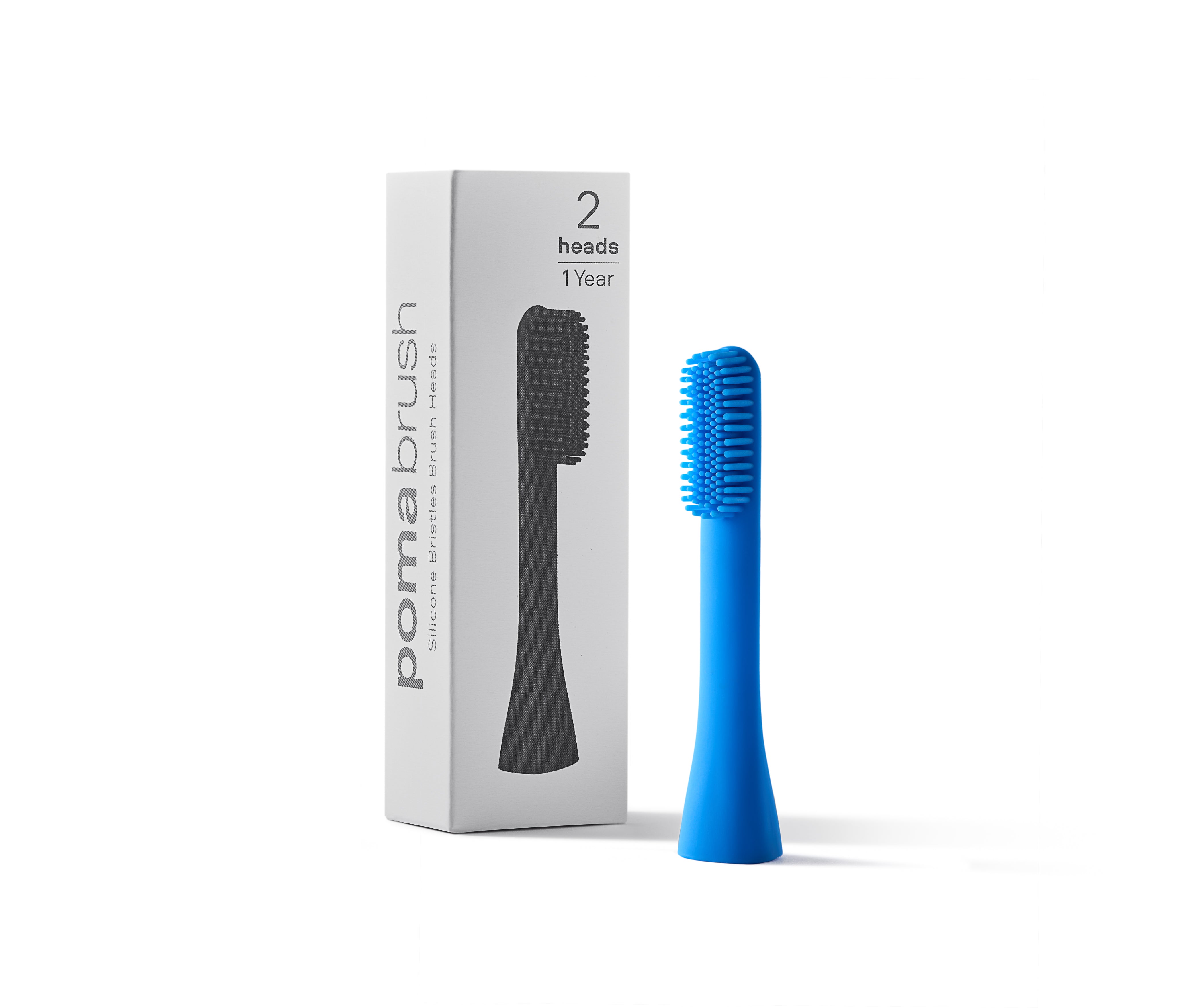 Pomabrush - Pure Silicone Brush Heads - Santorini Blue (Pack of 2)