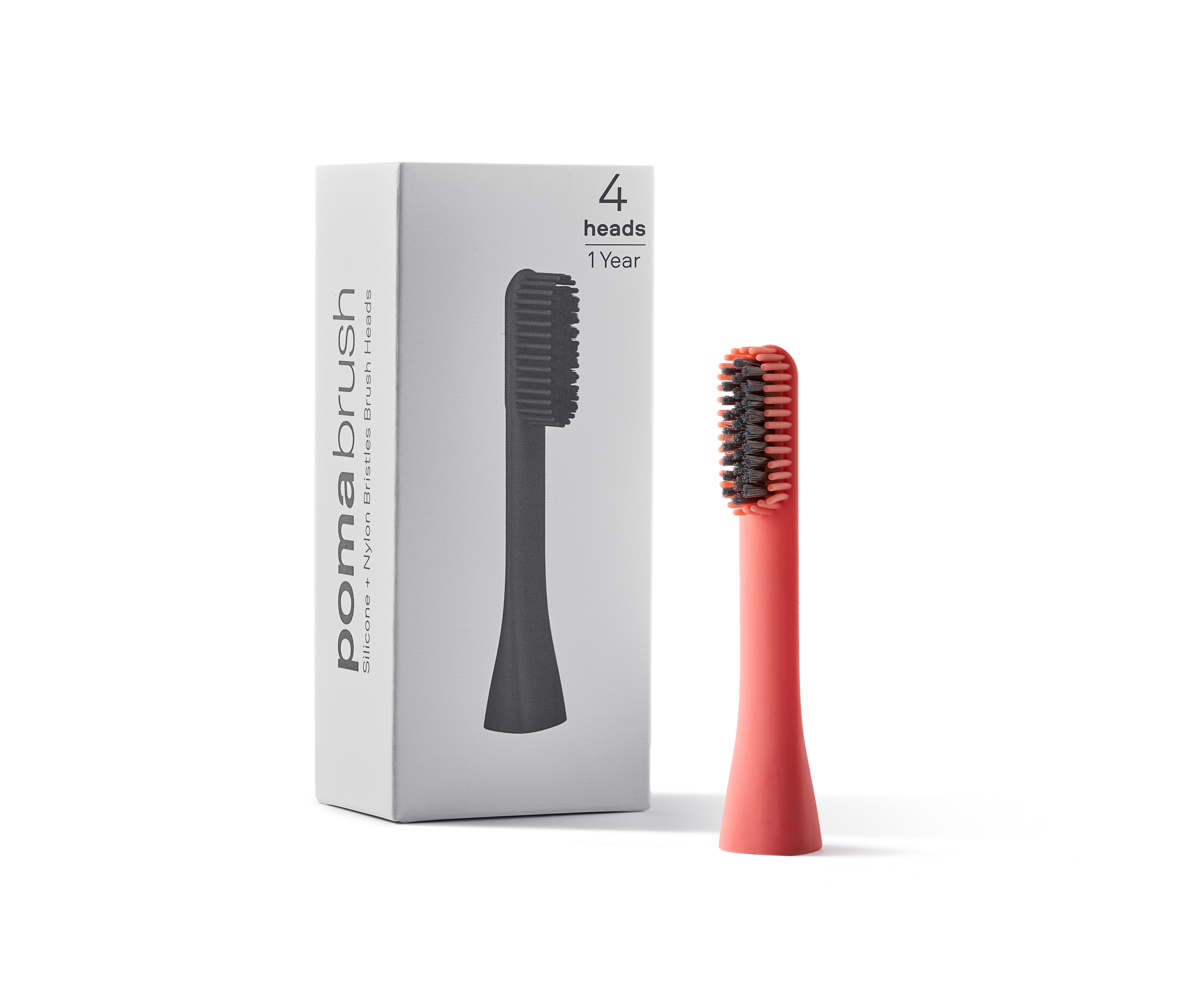 Pomabrush - Nylon-Silicone Brush Heads - Ocean Coral (Pack of 4)