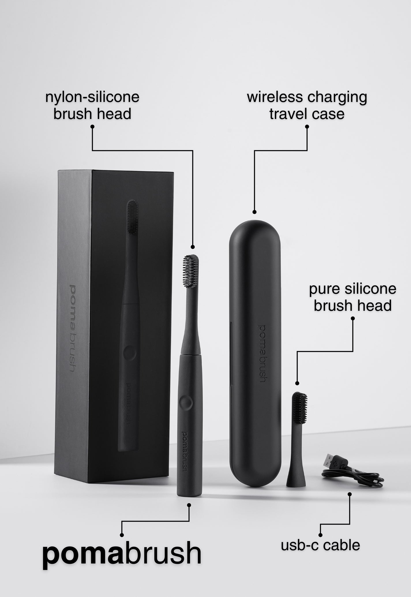 Pomabrush - Sonic Toothbrush Set - Carbon